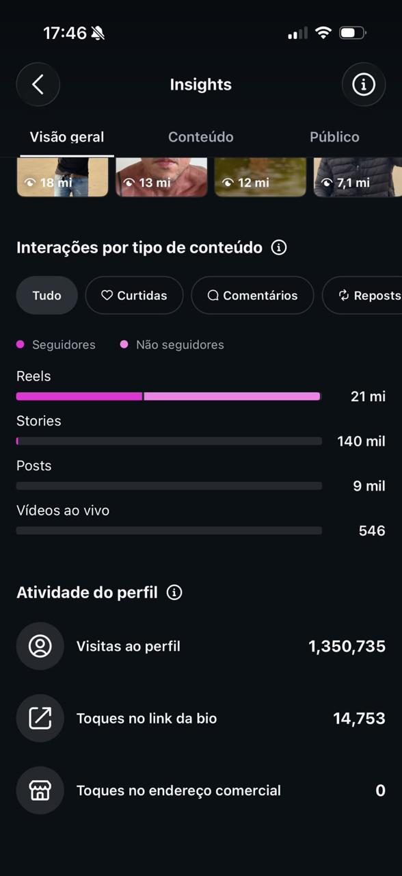 Print 3 do Instagram Insights do perfil do Thales Starling, últimos 90 dias