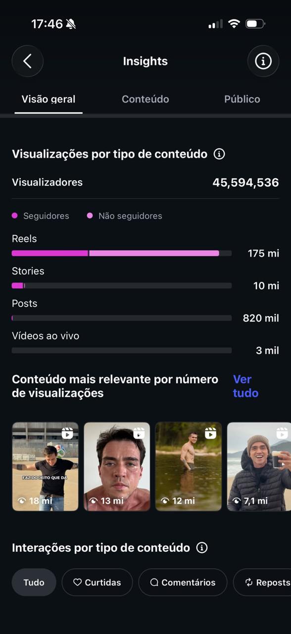 Print 2 do Instagram Insights do perfil do Thales Starling, últimos 90 dias
